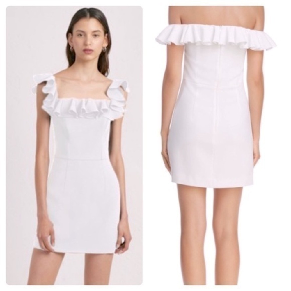 FRENCH CONNECTION Dress Size 4 Mini Whisper Sleeveless Ruffled Summer White